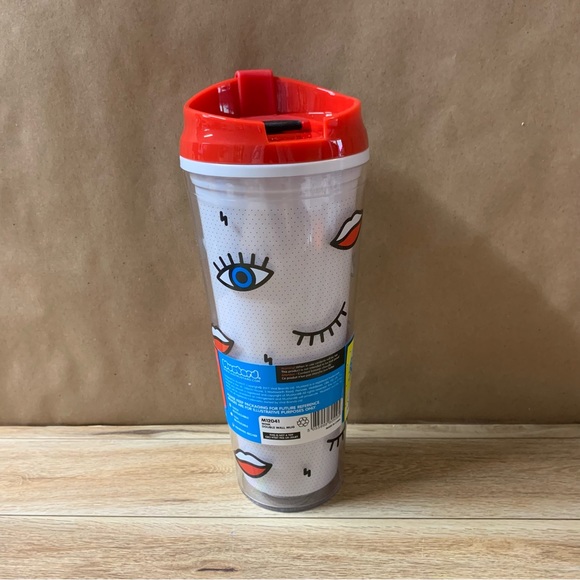 New! Just Mustard Wink Double Wall Mug Reusable Hot Cold 22oz 625ml Plastic - Picture 5 of 9